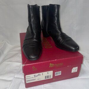 Munro American  Women's Zippered Calf Boot, Black, Size 9N